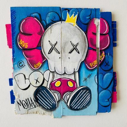 Painting BLEU  by Molla Nathalie  | Painting Pop-art Acrylic, Posca, Wood Pop icons