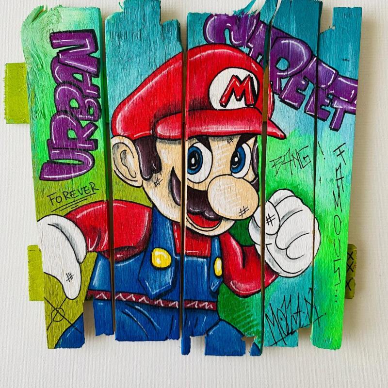 Peinture MARIO  par Molla Nathalie  | Tableau Pop-art Icones Pop Bois Acrylique Posca