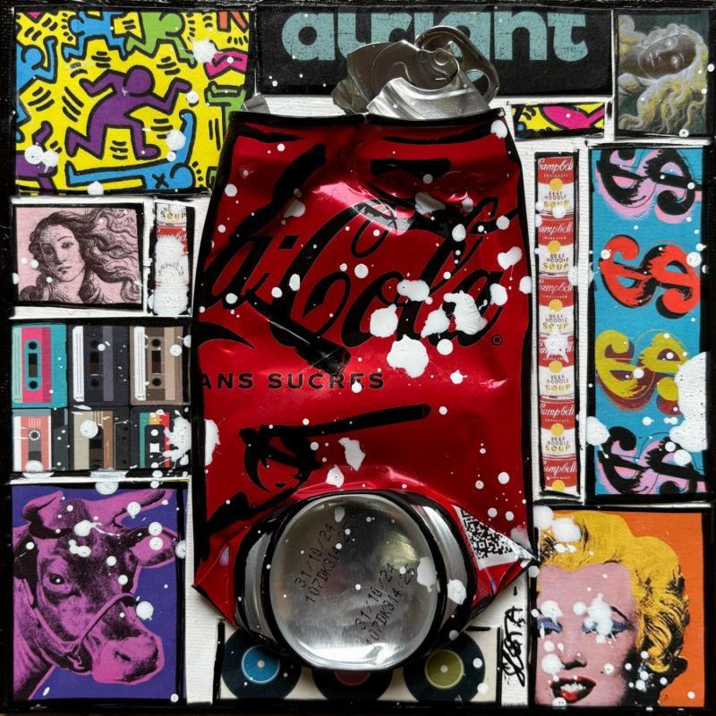 Peinture POP COKE (alright) par Costa Sophie | Tableau Pop-art Icones Pop Acrylique Collage Upcycling