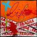 Painting Fragile life (orange) by Costa Sophie | Painting Pop-art Acrylic Gluing Upcycling