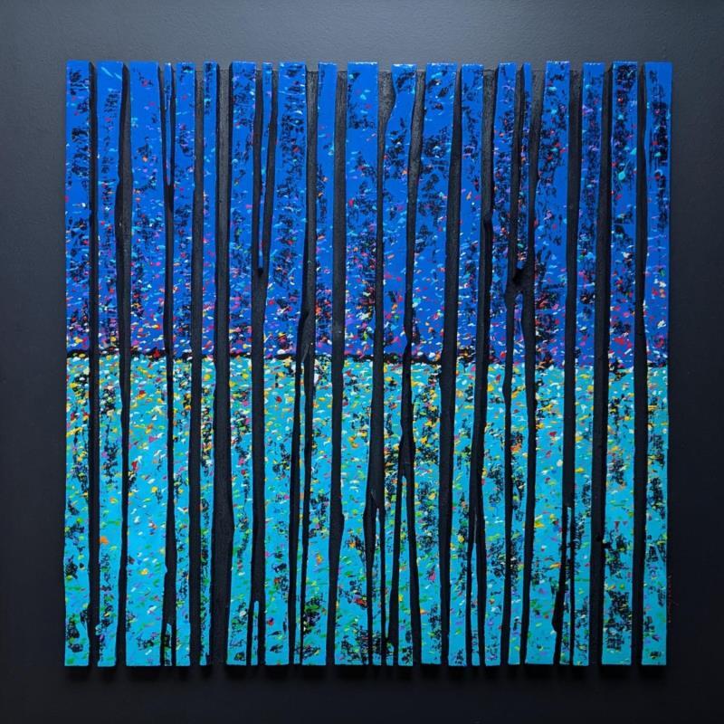 Painting Bande color 25 Prairie Multi by Langeron Luc | Painting Subject matter Acrylic, Resin, Wood