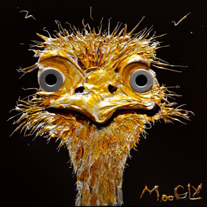 Painting Dévisagius by Moogly | Painting Raw art Animals Acrylic Resin Pigments