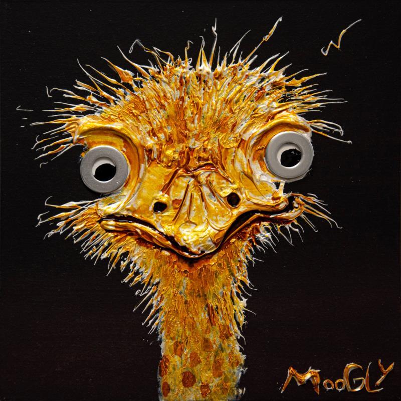 Painting Bienveillus by Moogly | Painting Raw art Animals Acrylic Resin Pigments