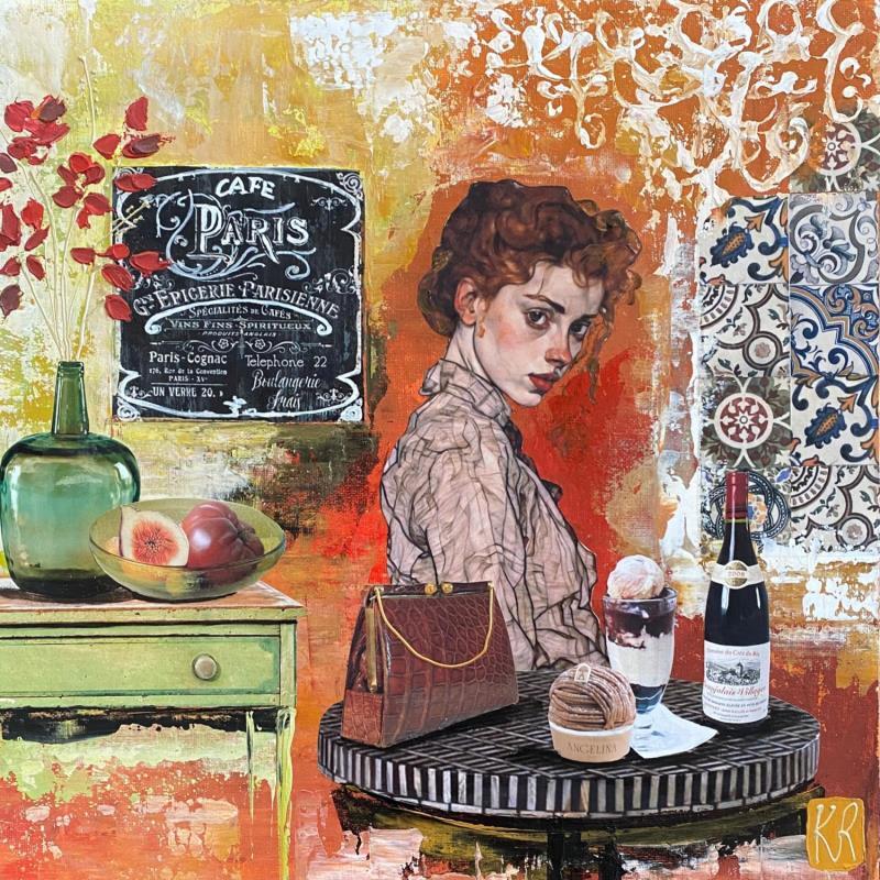 Peinture Gourmande  par Romanelli Karine | Tableau Figuratif Portraits Scènes de vie Acrylique Collage Posca Pastel Papier