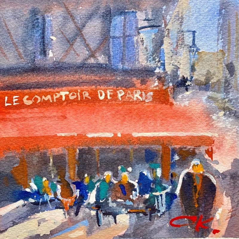 Painting Carte postale de Bourges 02 by Korneeva Olga | Painting Impressionism Oil Architecture, Life style, Urban