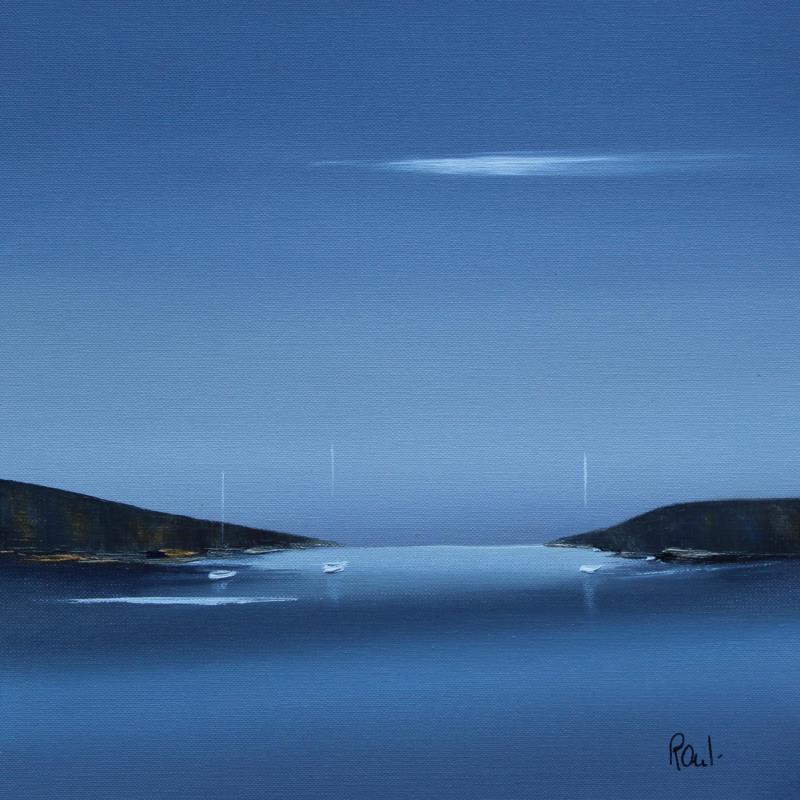 Painting Douceur marine 67 by Roussel Marie-Ange et Fanny | Painting Figurative Marine Minimalist Oil