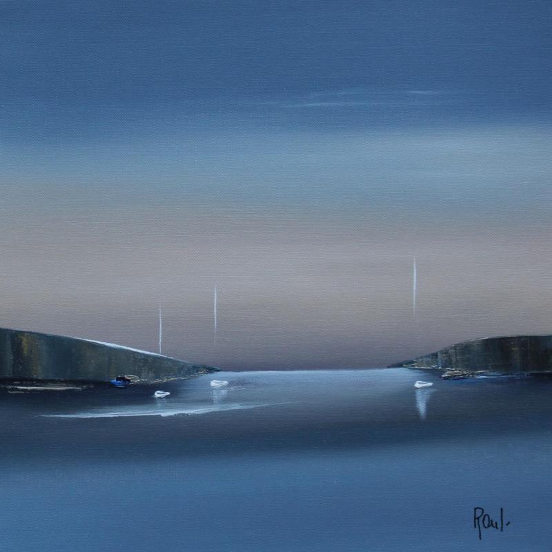 Painting Plénitude 67 by Roussel Marie-Ange et Fanny | Painting Figurative Marine Minimalist Oil