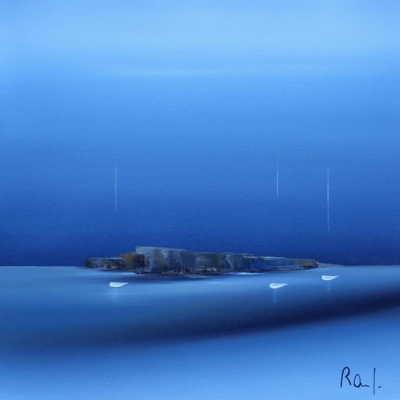 Painting Impression marine 67 by Roussel Marie-Ange et Fanny | Painting Figurative Marine Minimalist Oil