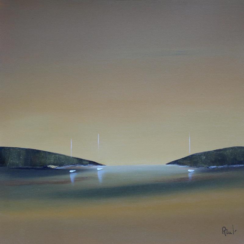 Painting Horizon marin 67 by Roussel Marie-Ange et Fanny | Painting Figurative Marine Minimalist Oil