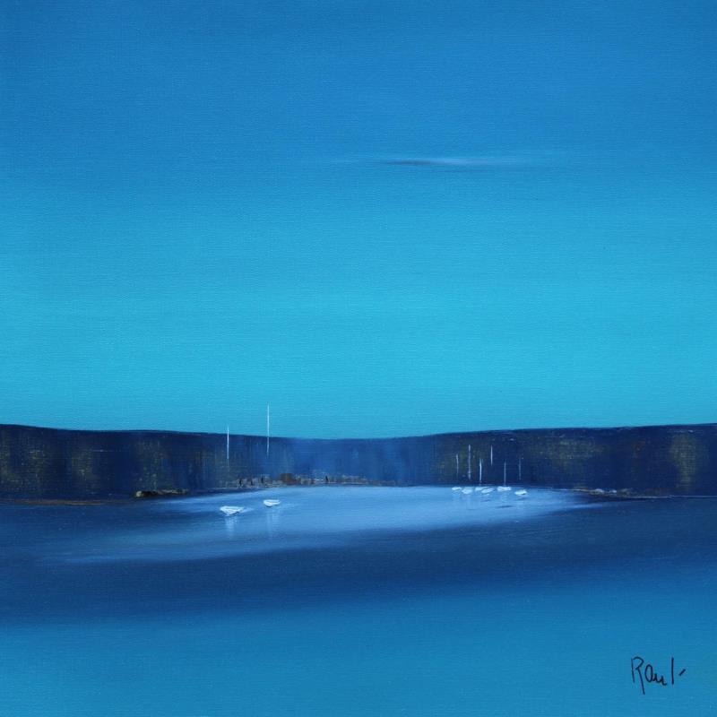 Painting Evasion marine 67 by Roussel Marie-Ange et Fanny | Painting Figurative Marine Minimalist Oil