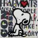 Peinture Snoopy confesse par Marie G.  | Tableau Pop-art Icones Pop Bois Acrylique Collage