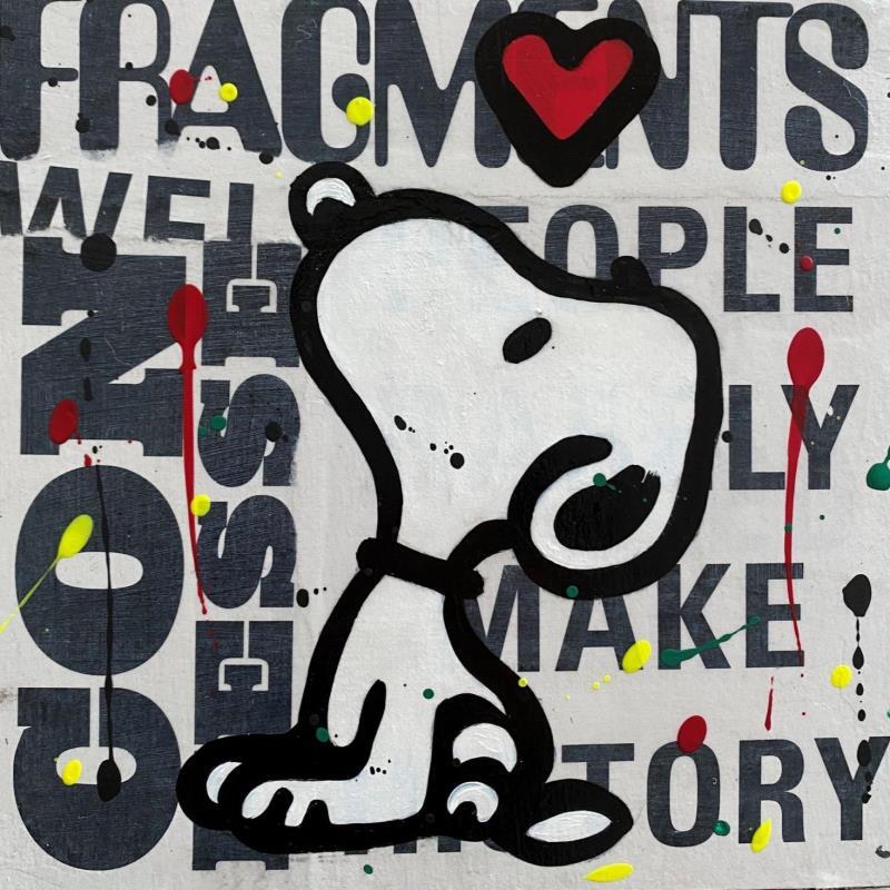 Painting Snoopy confesse by Marie G.  | Painting Pop-art Pop icons Wood Acrylic Gluing