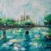 Painting Blue Seine  by Solveiga | Painting Figurative Landscapes Architecture Acrylic