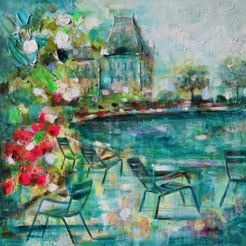 Painting Tuileries  by Solveiga | Painting Figurative Acrylic Architecture, Landscapes