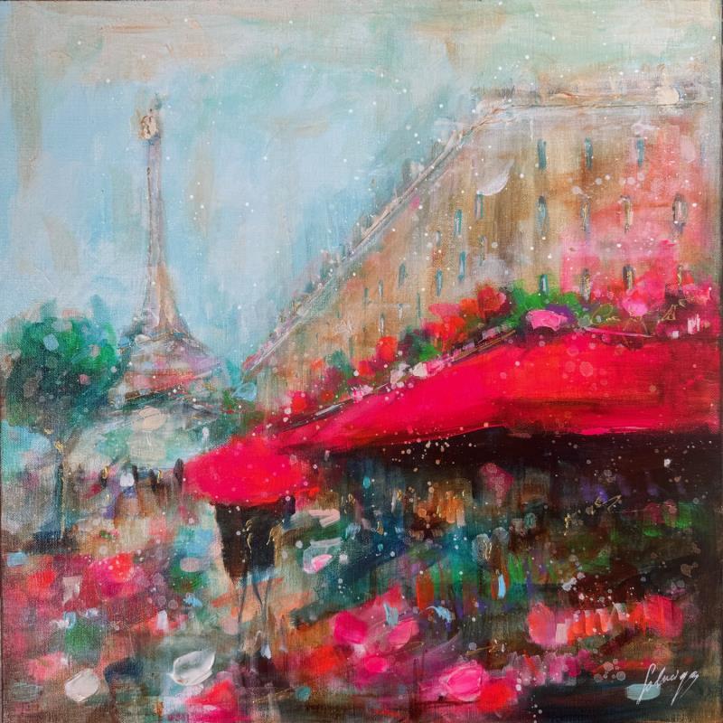 Peinture Paris par Solveiga | Tableau Figuratif Paysages Architecture Acrylique