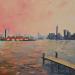 Painting Ellis Island, NYC by Martin Laurent | Painting Figurative Urban Marine Architecture Oil