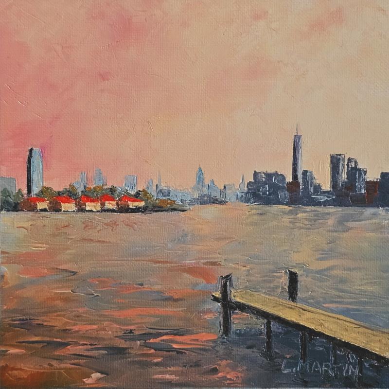 Painting Ellis Island, NYC by Martin Laurent | Painting Figurative Urban Marine Architecture Oil