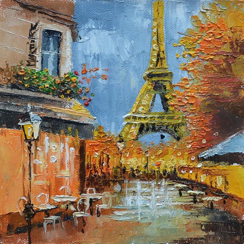 Painting Paris Naranja by Rodriguez Rio Martin | Painting Impressionism Oil Urban