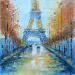 Peinture Avenida de Luz par Rodriguez Rio Martin | Tableau Impressionnisme Urbain Huile