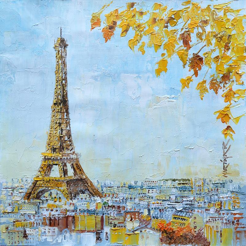 Peinture Otoño en Paris par Rodriguez Rio Martin | Tableau Impressionnisme Urbain Huile