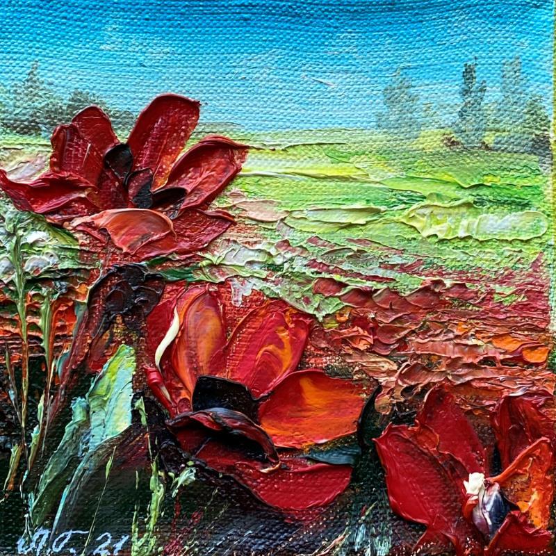 Peinture Poppies par Gorbunova Ludmila | Tableau Figuratif Nature Natures mortes Huile