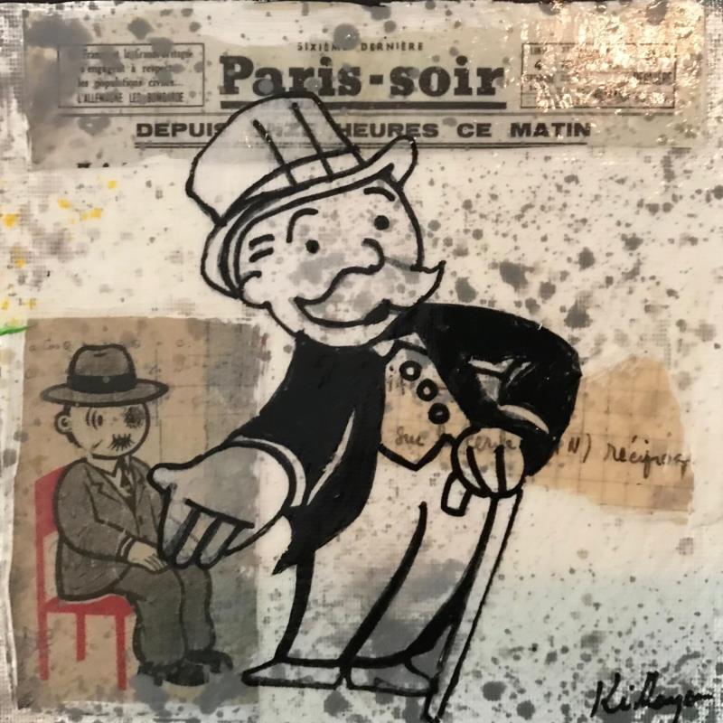 Peinture Monopoly man par Kikayou | Tableau Pop-art Icones Pop Graffiti Acrylique Collage