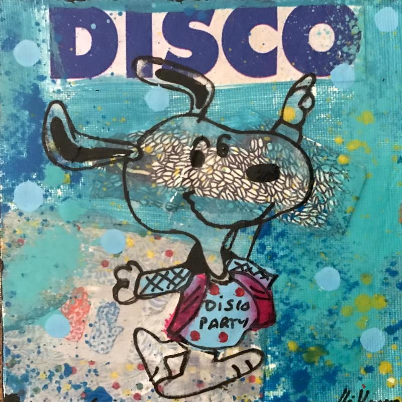 Gemälde Snoopy disco von Kikayou | Gemälde Pop-Art Pop-Ikonen Graffiti Acryl Collage