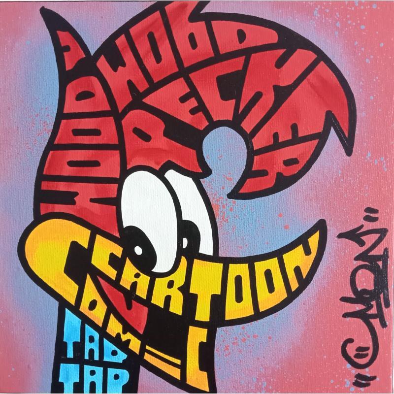 Painting Woody Woodpecker Face by Cmon | Painting Pop-art Pop icons