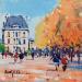 Peinture AUX JARDINS DES TUILERIES A L'AUTOMNE par Euger | Tableau Figuratif Paysages Urbain Scènes de vie Acrylique