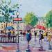 Gemälde PLUIE SUR LES QUAIS A PARIS von Euger | Gemälde Figurativ Gesellschaft Urban Alltagsszenen Acryl