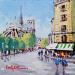 Painting PRES DE LA CATHEDRALE NOTRE DAME DE PARIS by Euger | Painting Figurative Society Urban Life style Acrylic