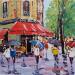 Painting RUE CAULAINCOURT A MONTMARTRE by Euger | Painting Figurative Society Urban Life style Acrylic