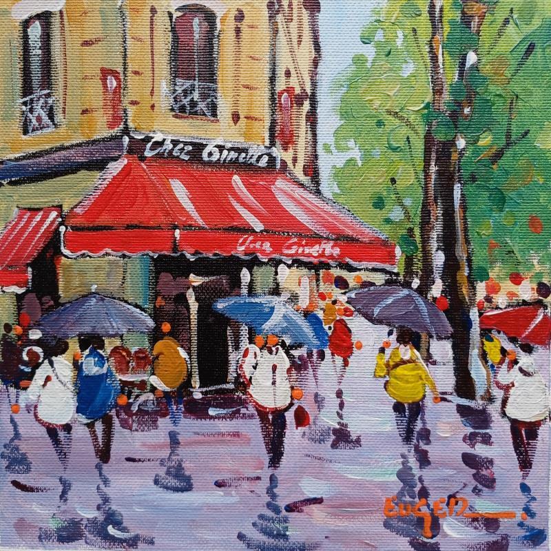 Peinture RUE CAULAINCOURT A MONTMARTRE par Euger | Tableau Figuratif Société Urbain Scènes de vie Acrylique