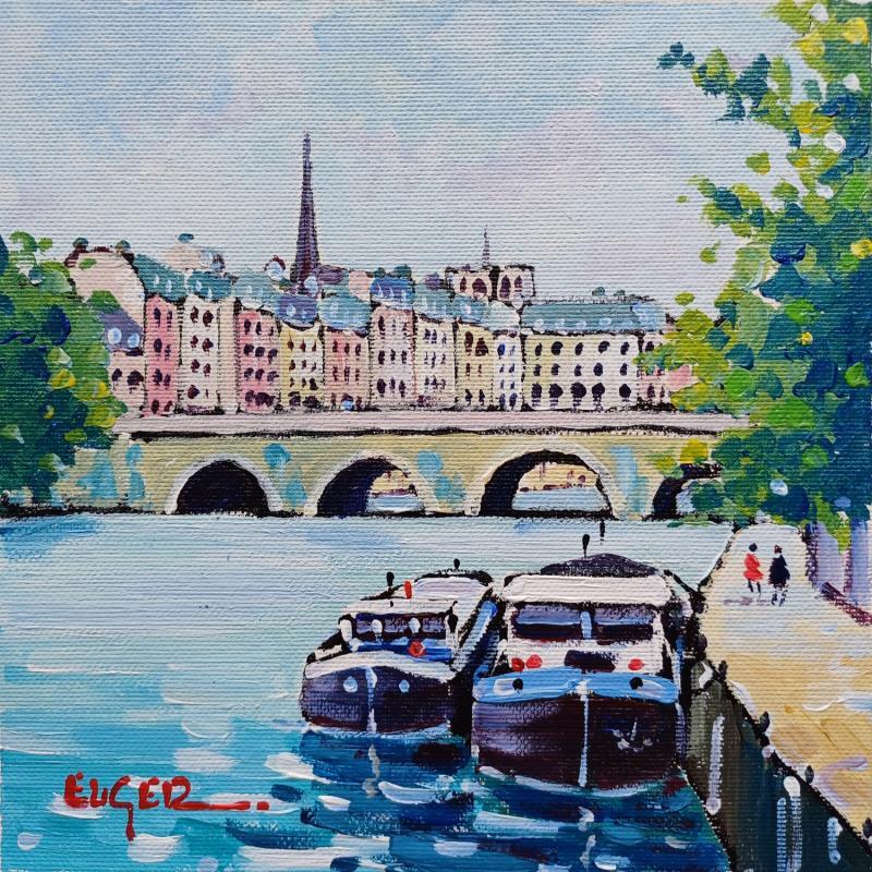 Painting LE PONT NEUF A PARIS by Euger | Painting Figurative Acrylic Landscapes, Marine, Pop icons, Urban