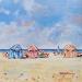 Painting LA PLAGE A TROUVILLE by Euger | Painting Figurative Landscapes Marine Life style Acrylic