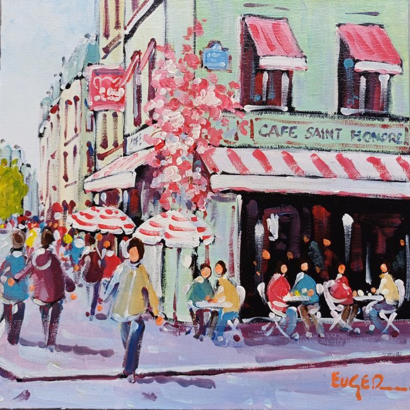 Peinture RUE SAINT HONORE A PARIS par Euger | Tableau Figuratif Société Urbain Scènes de vie Acrylique