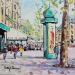 Gemälde TERRASSE BOULEVARD SAINT GERMAIN A PARIS von Euger | Gemälde Figurativ Gesellschaft Urban Alltagsszenen Acryl