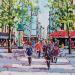 Painting BOULEVARD DE SEBASTOPOL A PARIS by Euger | Painting Figurative Society Urban Life style Acrylic