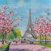 Painting PRINTEMPS A PARIS by Euger | Painting Figurative Landscapes Urban Life style Acrylic