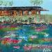 Painting La maison du lac  by Autelin Florence | Painting Figurative Landscapes Marine Nature Acrylic