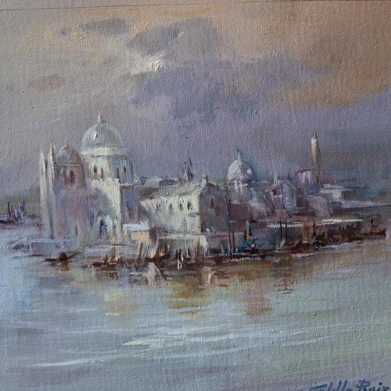 Peinture Venecia en grises par Cabello Ruiz Jose | Tableau Figuratif Huile Scènes de vie