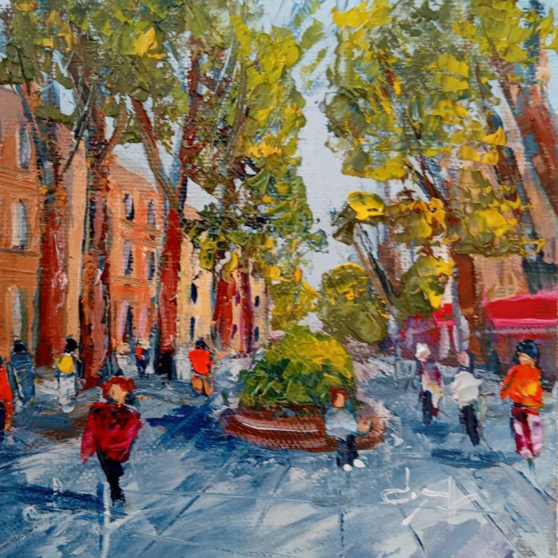 Painting La fontaine moussue à Aix en Provence  by Degabriel Véronique | Painting Impressionism Landscapes Urban Life style Oil