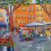 Painting Jour de marché à Aix en Provence  by Degabriel Véronique | Painting Impressionism Landscapes Urban Life style Oil