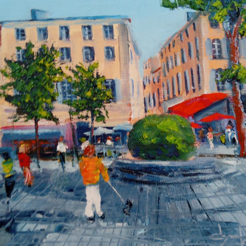 Painting Promenade sur le cours Mirabeau à Aix en Provence  by Degabriel Véronique | Painting Impressionism Landscapes Urban Life style Oil