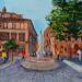 Painting Place des 4 dauphins à Aix en Provence  by Degabriel Véronique | Painting Impressionism Landscapes Urban Life style Oil