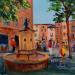 Painting Place des fontêtes à Aix en Provence  by Degabriel Véronique | Painting Figurative Landscapes Urban Life style Oil