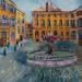 Painting Place d'Alberras à Aix en Provence  by Degabriel Véronique | Painting Figurative Landscapes Urban Life style Oil