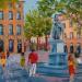 Painting Fontaine du roi René à Aix en Provence  by Degabriel Véronique | Painting Impressionism Landscapes Urban Life style Oil