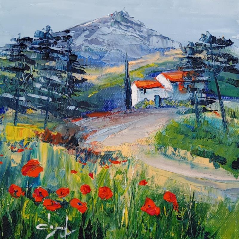 Painting Promenade vers la montagne Sainte Victoire  by Degabriel Véronique | Painting Impressionism Landscapes Nature Oil