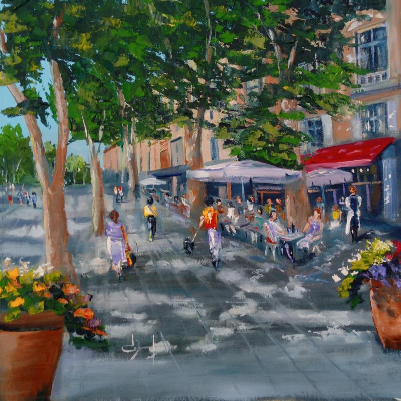 Painting En balade cours Mirabeau à Aix en Provence  by Degabriel Véronique | Painting Impressionism Oil Landscapes, Life style, Urban